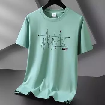 Простой модный стиль, 10 цветов, мужская футболка из чистого хлопка, свободная мужская футболка с круглым вырезом и коротким рукавом, большой размер S-6XL S