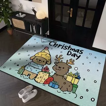 Простой мультяшный грязный и износостойкий дверной коврик, утолщенный шелковый коврик для пола, который можно разрезать на коврик для пола в доме 40 * 60CM silk ring