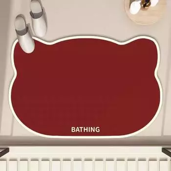 Простой мультяшный силуэт диатомовый грязевой коврик для пола ванная комната впитывающий противоскользящий быстросохнущий коврик для ног 50 * 80Cm