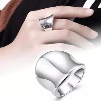 Простой мужской женский гладкий посеребренный большой палец Купер кольцо ювелирный подарок US 8 серебряный