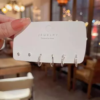 Простой набор для ухода за ушами из стерлингового серебра: Модные серьги-кольца небольшого размера для создания образа феи.