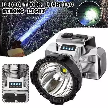 Простой налобный фонарь с водонепроницаемым светодиодным фонариком для походов светло-желтый