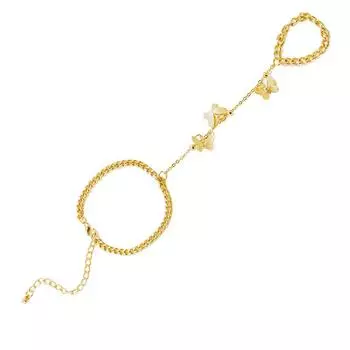 Простой нишевый дизайн, женский браслет-цепочка-бабочка, браслет-кольцо, ювелирные изделия на руку с одной цепочкой