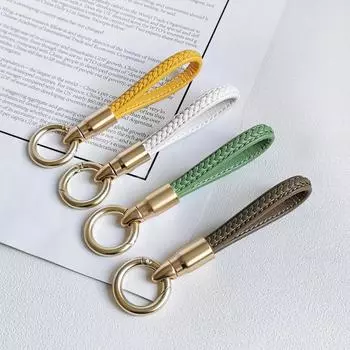 Простой новый вращающийся брелок для ключей с пулей, женский, высококачественный автомобильный сплав, брелок, симпатичная кожаная веревка, подвеска светло-зеленый