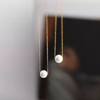 Простой одиночный искусственный жемчуг кулон крест цепочка ожерелье ключица цепочка женское титан стальное украшение Golden-Pearl Necklace