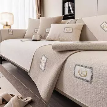 Простой однотонный чехол для дивана из синели, ткань, прямой ряд, диван, пылезащитный чехол для дивана, нескользящее пятностойкое полотенце для спинки дивана 70*70cm