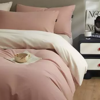 Простой однотонный хлопковый комплект из 4 предметов класса А, утолщенный комплект из 3 предметов из чистого хлопка материнского и младенческого класса, постельное белье класса люкс 0.9m bed 3pcs quilt 1.5*2m