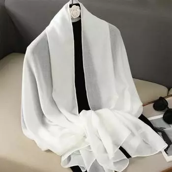 Простой однотонный хлопковый шарф для женщин, зимний теплый, с кисточками, льняной пашминовый шарф, хиджаб, женские платки, шали, накидки, женская бандана, новый