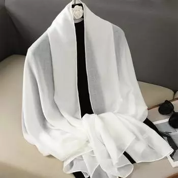 Простой однотонный хлопковый шарф для женщин, зимний теплый, с кисточками, льняной пашминовый шарф, хиджаб, женские платки, шали, накидки, женская бандана, новый