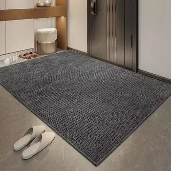 Простой однотонный коврик для удаления пыли из полиэстера, резиновый износостойкий нескользящий коврик для прихожей 61*92cm