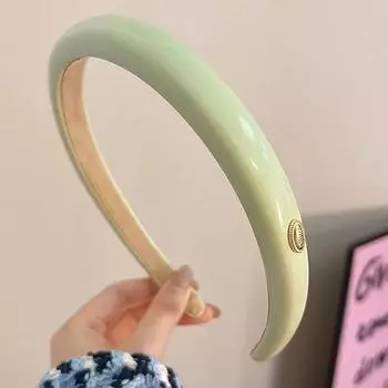 Простой однотонный ободок из искусственной кожи для женщин, элегантный для выхода в свет, повязка для умывания лица, модные аксессуары для волос для девушки, резинка для волос
