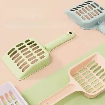 Простой однотонный совок для кошачьего туалета, лопата для кошачьего туалета, песочный лоток, чистящие средства, настенная дырявая ложка для кошек фиолетовый