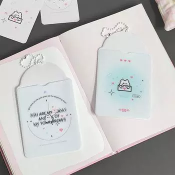 Простой пиксельный держатель для карт из ПВХ для щенков в стиле Ins, 3-дюймовая маленькая защитная крышка для карт