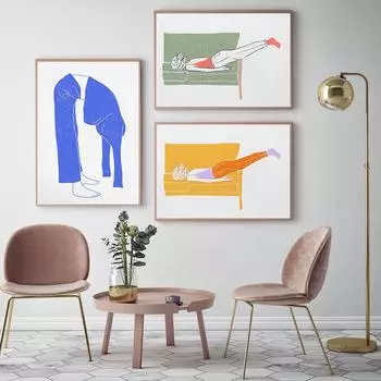 Простой плакат на скандинавскую тему «Не сегодня», красочный висит там, печать на холсте, картина, настенная картина, искусство, спальня, гостиная, домашний декор 21x30cm No Framed