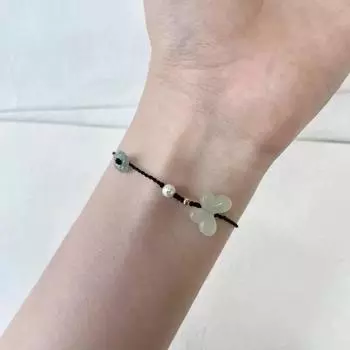 Простой плетеный браслет с цветочками в виде бабочки, модный браслет с бахромой из жемчуга, женский ежедневный подарок