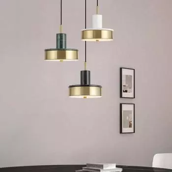 Простой подвесной светильник, светодиодная лампа, домашний декор, гостиная, спальня, ресторан, бар, отель, скандинавская декоративная люстра из натурального мрамора D20 H23cm