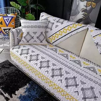 Простой полосатый чехол для дивана, хлопковая ткань, подушка для сиденья дивана, наволочка, нескользящее полотенце для дивана, L-образный чехол для дивана, можно изготовить по индивидуальному заказу 70x70cm 1pcs