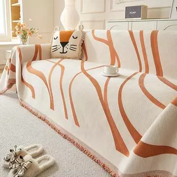 Простой полосатый чехол для дивана, многофункциональное одеяло для дивана, пылезащитный чехол для диванной подушки для спальни, офиса, гостиной 180x130cm