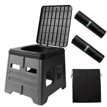 Простой портативный аварийный чрезвычайный случай, портативный профилактика стихийных бедствий, уход за больными, туалетная емкость, включает в себя для хранения воды, 2 рулона мусорных мешков серого цвета серый