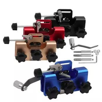 Простой портативный инструмент для заточки цепной пилы, заточной станок из алюминиевого сплава с шлифовальными камнями, инструмент для заточки сверл для цепной пилы серый