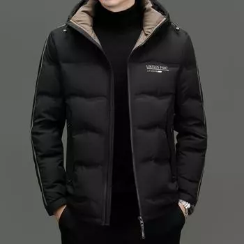 Простой повседневный мужской пуховик для молодежи и среднего возраста, новое зимнее свободное теплое пальто с капюшоном, мужская куртка M
