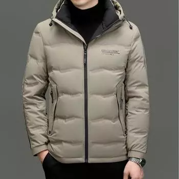 Простой повседневный мужской пуховик для молодежи и среднего возраста, новое зимнее свободное теплое пальто с капюшоном, мужская куртка M