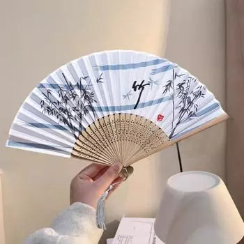 Простой производительный вентилятор, нелегкое разбросанное украшение, легко захватываемый реквизит для фотографий, элегантный ручной вентилятор, сувенир для вечеринки синий