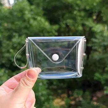 Простой прозрачный кошелек для монет, водонепроницаемый ПВХ, мини-кошелек, карман для монет, сумка для женщин и девочек, многоцелевая сумка для хранения, косметичка