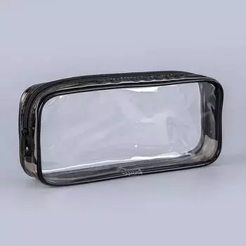 Простой прозрачный пенал большой вместимости, сумка для ручек, студенческий пенал, креативный чехол для хранения канцелярских принадлежностей, школьные принадлежности чёрный