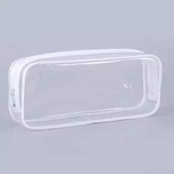 Простой прозрачный пенал большой вместимости, сумка для ручек, студенческий пенал, креативный чехол для хранения канцелярских принадлежностей, школьные принадлежности белый