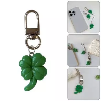 Простой ремешок для телефона, цепочка, зеленый шнурок с четырьмя листьями травы, подвеска для телефона, украшение, милые аксессуары для телефона A