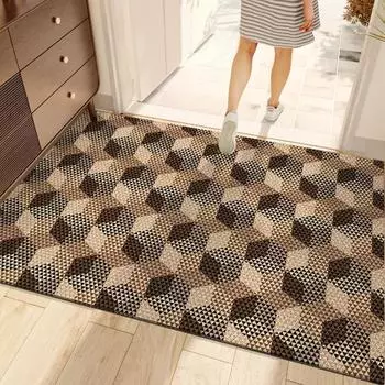 Простой ретро нескользящий ПВХ проволочное кольцо бытовой напольный коврик бытовой простой в уходе царапающий грязевой коврик устойчивость к истиранию уличный ковер 80*120cm