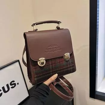 Простой ретро рюкзак, новинка 2024 года, зимний повседневный модный рюкзак, трендовая сумка большой вместимости для поездок на работу красный