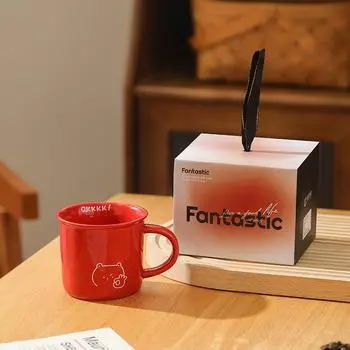 Простой рисунок керамической чашки для воды Рождественский подарок Кружка высокой ценности Сувенир на открытие 301-400ml