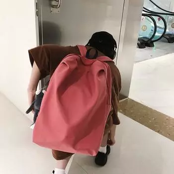 Простой рюкзак для школьников средних и старших классов, школьный рюкзак для мужчин и женщин, корейская версия, вместительный японский рюкзак для школьников средних классов для женщин Without pendant чёрный