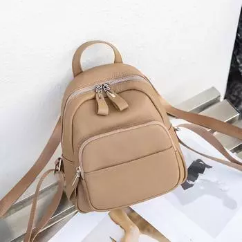 Простой рюкзак из натуральной кожи, женский модный маленький рюкзак для пожилых людей, сумка через плечо из коровьей кожи Sense All Match чёрный