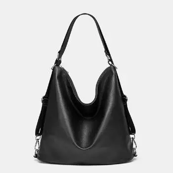 Простой рюкзак с широким ремнем, съемная тканевая сумка на плечо, однотонный цвет, можно использовать как рюкзак