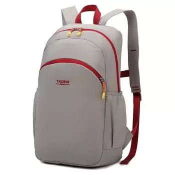 Простой рюкзак с вышивкой в виде буквы, легкий, складной, для походов и спорта Light Gray