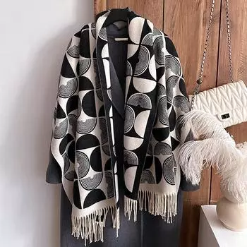 Простой шарф, чтобы согреться, пальто и шаль, чтобы согреться зимой 185cm коричневый