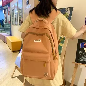 Простой школьный портфель для средней школы, новинка 2023 года, большой вместительности, повседневный универсальный рюкзак, удобный исходящий рюкзак чёрный