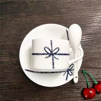 Простой скандинавский стиль с геометрическим узором, кофейная чашка, тарелка, набор из двух предметов, чашка для завтрака, кофейная чашка, керамическая чашка для воды, кружка, чашка для молока, послеобеденный чай