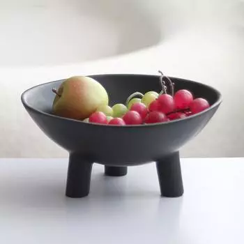 Простой современный креативный круглый фруктовый поднос, украшение для гостиной, обеденного стола, журнального столика, светлый, роскошный трехногий поднос для хранения, мягкое украшение