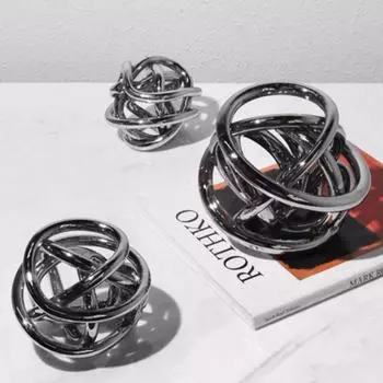 Простой современный светлый роскошный персонализированный креативный пеньковый канатный орнамент модель дома продажа офис вход шкаф настольное искусство мягкое украшение Blue light body D: 100