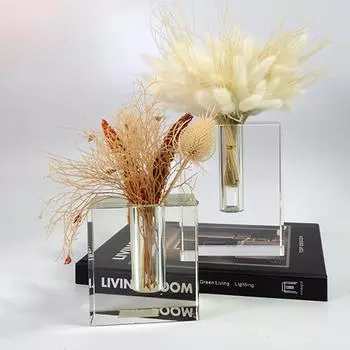 Простой современный светлый роскошный прозрачный хрустальный цветочный орнамент офис продаж модель комнаты журнальный столик обеденный стол художественная ваза large