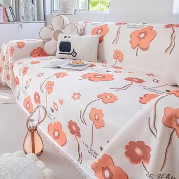 Простой современный тканевый чехол для дивана. Высококачественная летняя подушка для дивана из ледяного шелка. Нескользящая грязеотталкивающая универсальная подушка для сиденья дивана на лето. 180*130cm