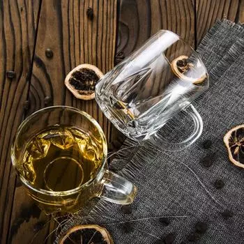 Простой стакан для пива, стакан для сока, стакан для воды, прозрачное стекло с ручкой