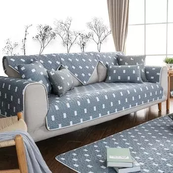 Простой стиль, четыре сезона, подушка для дивана из чистой хлопчатобумажной ткани, нескользящая подушка для сиденья, подушка для эркера, модное саржевое полотенце для дивана 70*70