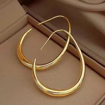 Простой стиль, геометрические серьги-кольца в форме капли для женщин, серьги с преувеличением личности, ювелирные изделия