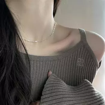 Простой стиль ins темперамент ключичная цепочка тренд личность холодное ожерелье женская ниша универсальный 925 стерлинговое серебро ювелирные изделия мода 925 silver