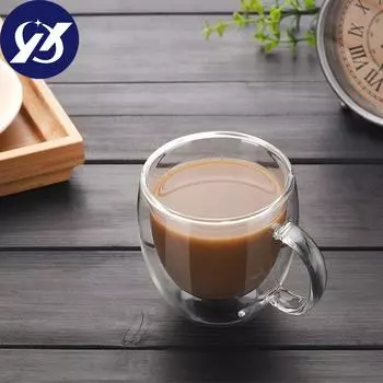 Простой стиль, кофейные чашки, чайный сервиз, кружки, пивные напитки, офисная кружка, прозрачная посуда для напитков, двойная стеклянная чашка